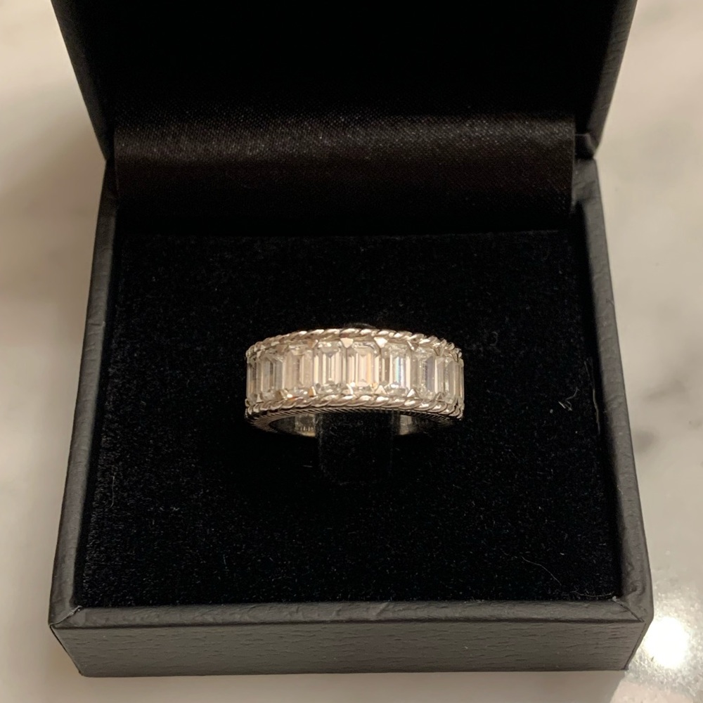Judith Ripka Diamonique Baguette ring 6